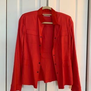 Tahari Salmon Fitted Blazer (linen & rayon)